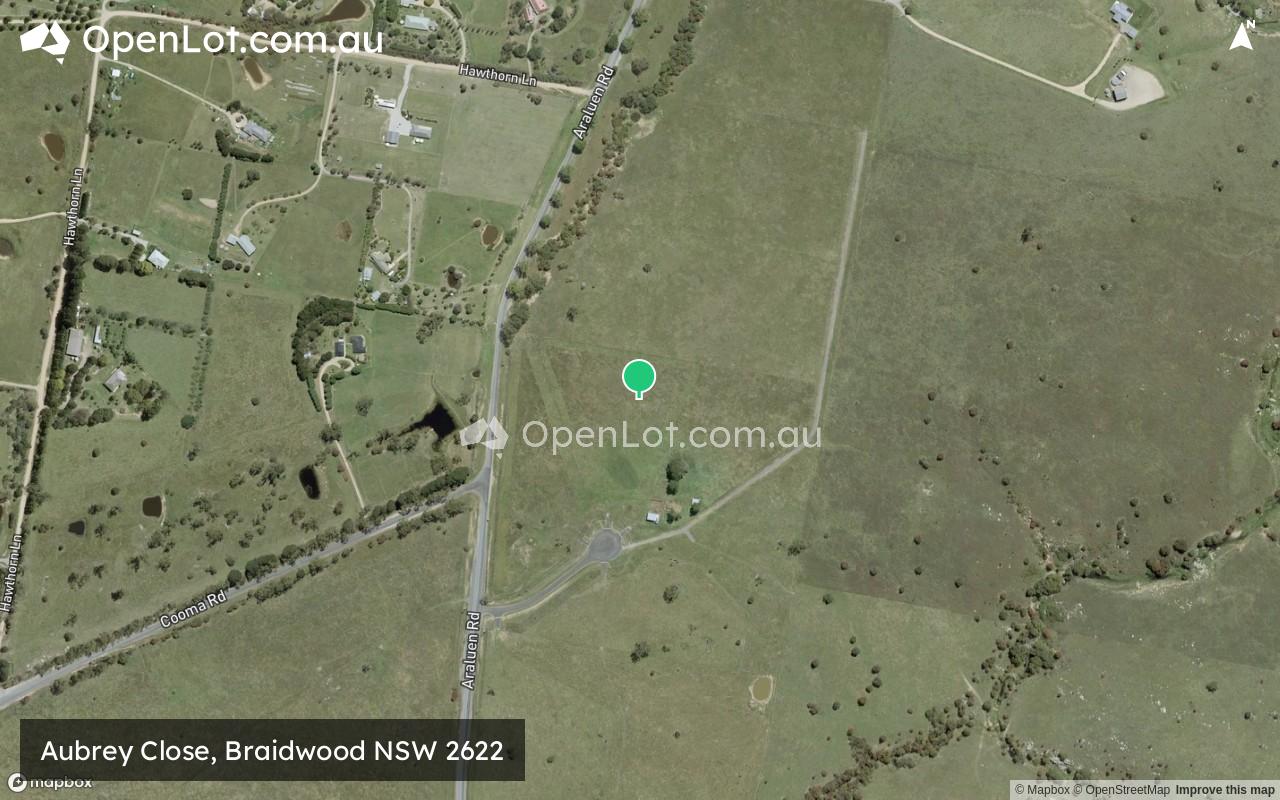 Satellite image for Aubrey Close, Braidwood NSW 2622