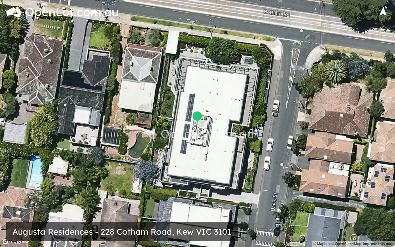 Satellite image for Augusta Residences - 228 Cotham Road, Kew VIC 3101