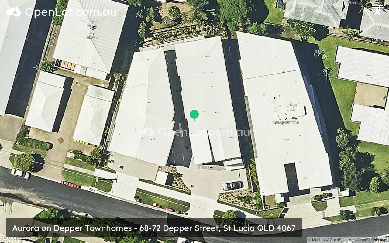 Satellite image for Aurora on Depper Townhomes - 68-72 Depper Street, St Lucia QLD 4067