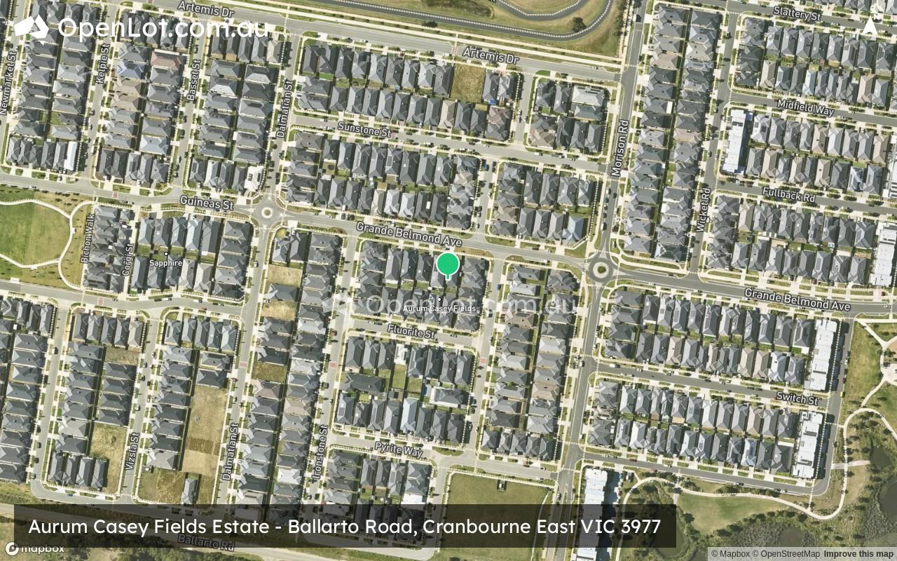 Satellite image for Aurum Casey Fields Estate - Ballarto Road, Cranbourne East VIC 3977