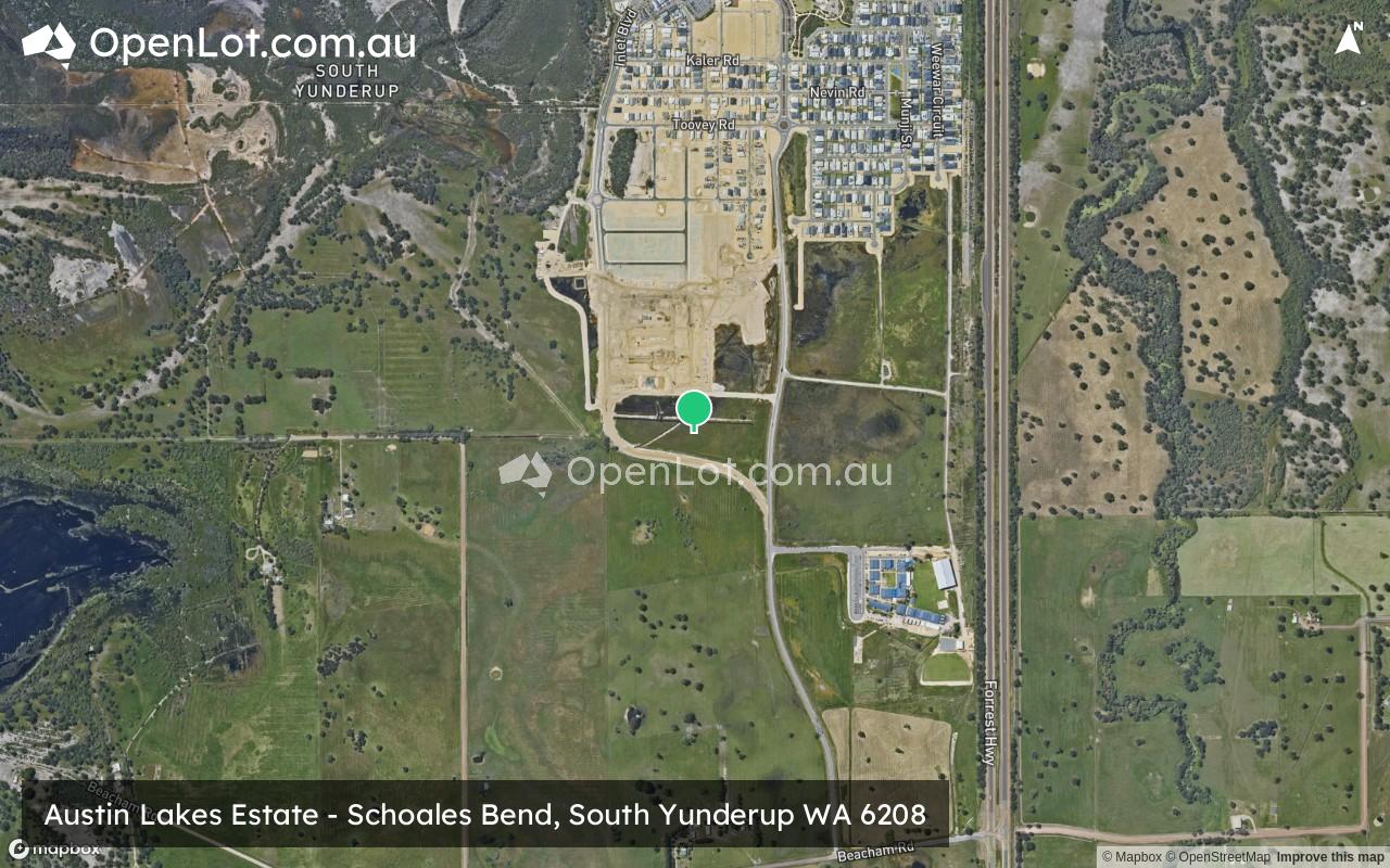 Satellite image for Austin Lakes Estate - Schoales Bend, South Yunderup WA 6208