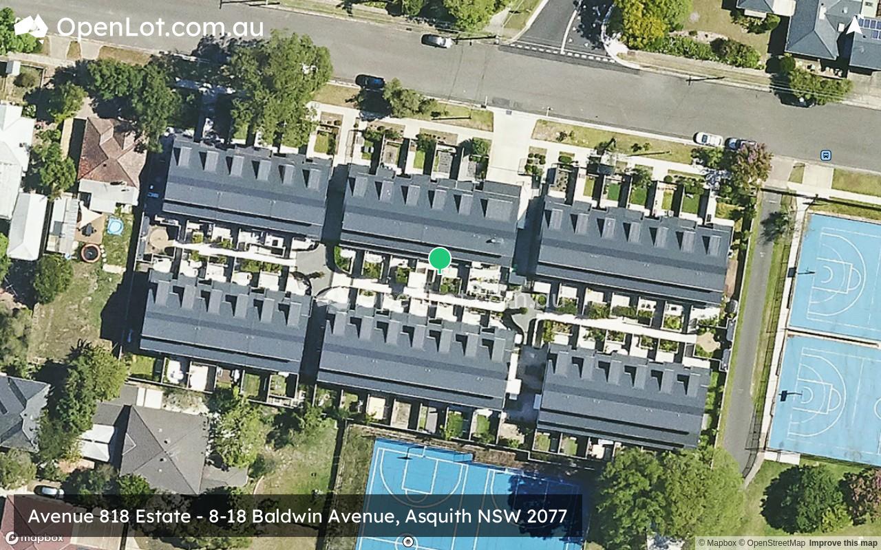 Satellite image for Avenue 818 Estate - 8-18 Baldwin Avenue, Asquith NSW 2077
