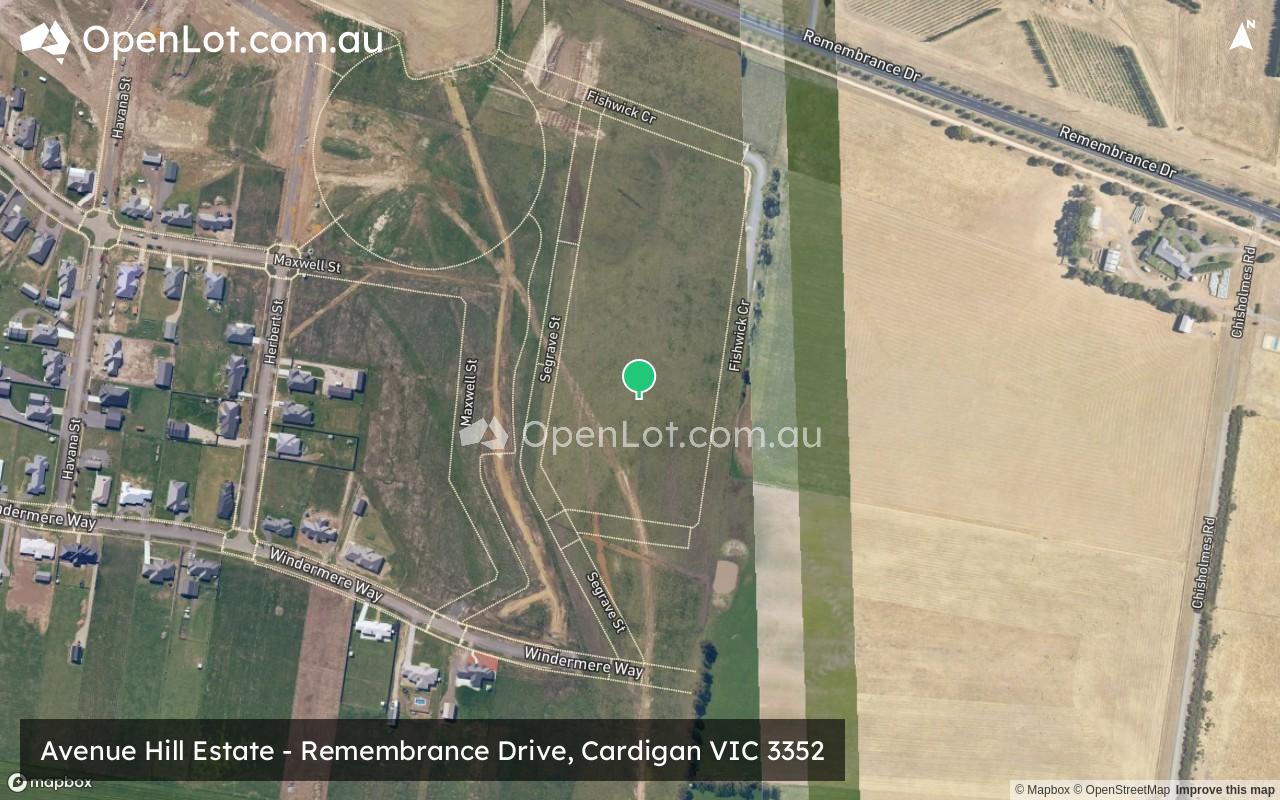 Satellite image for Avenue Hill Estate - Remembrance Drive, Cardigan VIC 3352