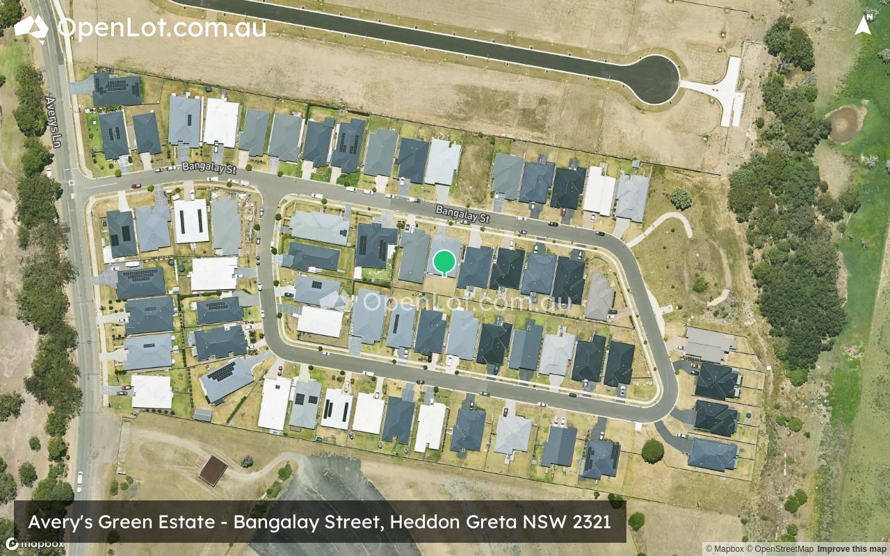 Satellite image for Avery's Green Estate - Bangalay Street, Heddon Greta NSW 2321