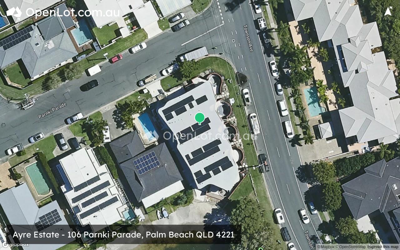 Satellite image for Ayre Estate - 106 Parnki Parade, Palm Beach QLD 4221