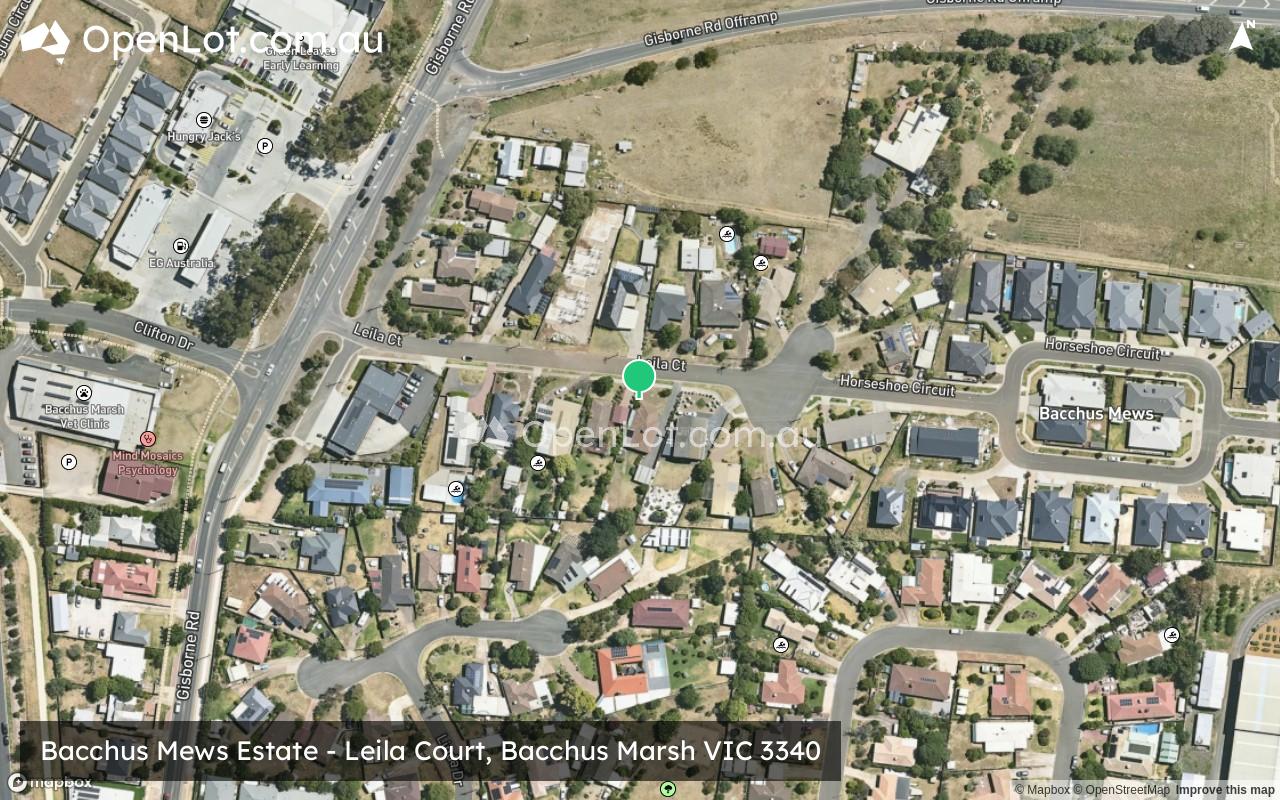 Satellite image for Bacchus Mews Estate - Leila Court, Bacchus Marsh VIC 3340
