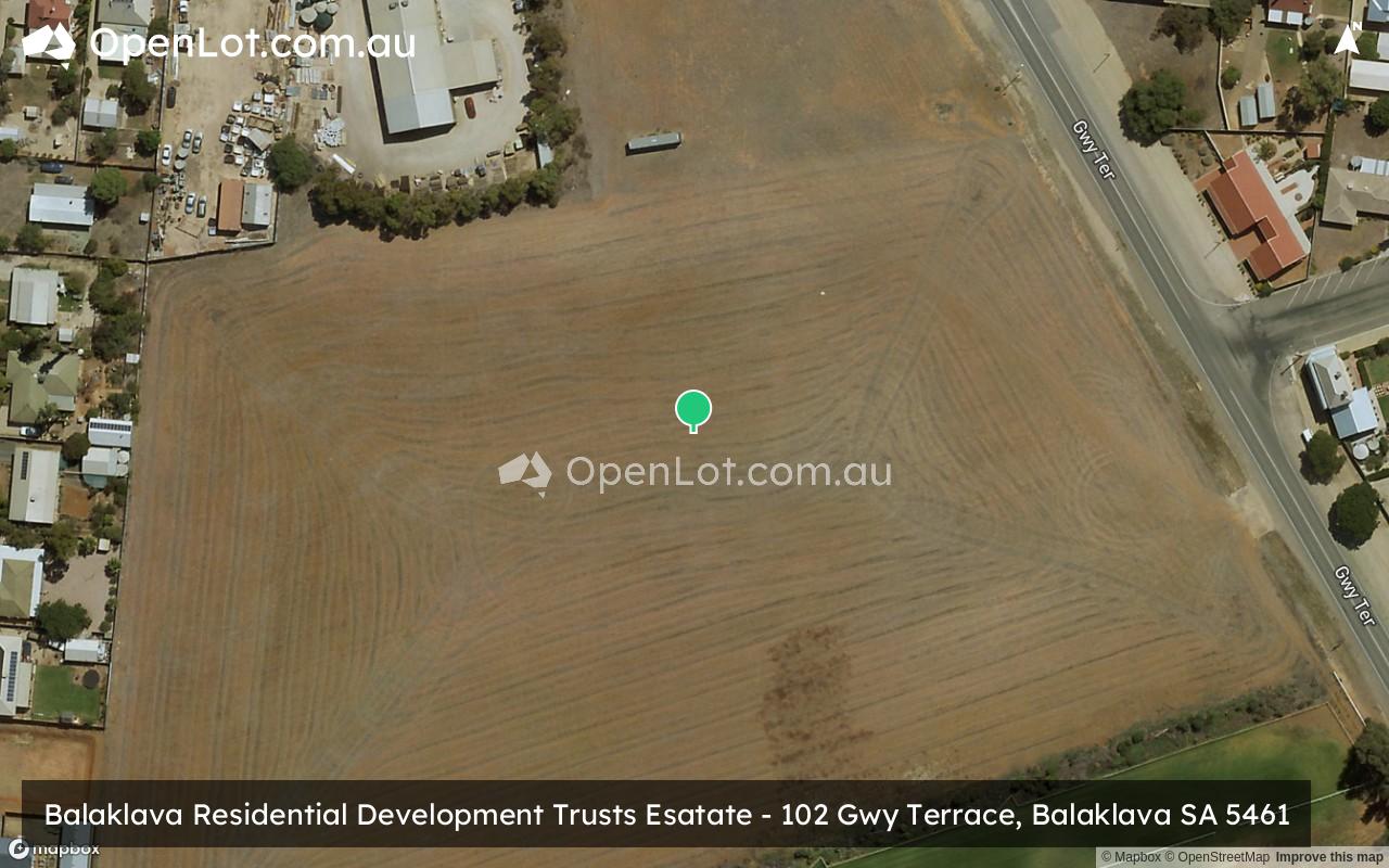 Satellite image for Balaklava Residential Development Trusts Esatate - 102 Gwy Terrace, Balaklava SA 5461