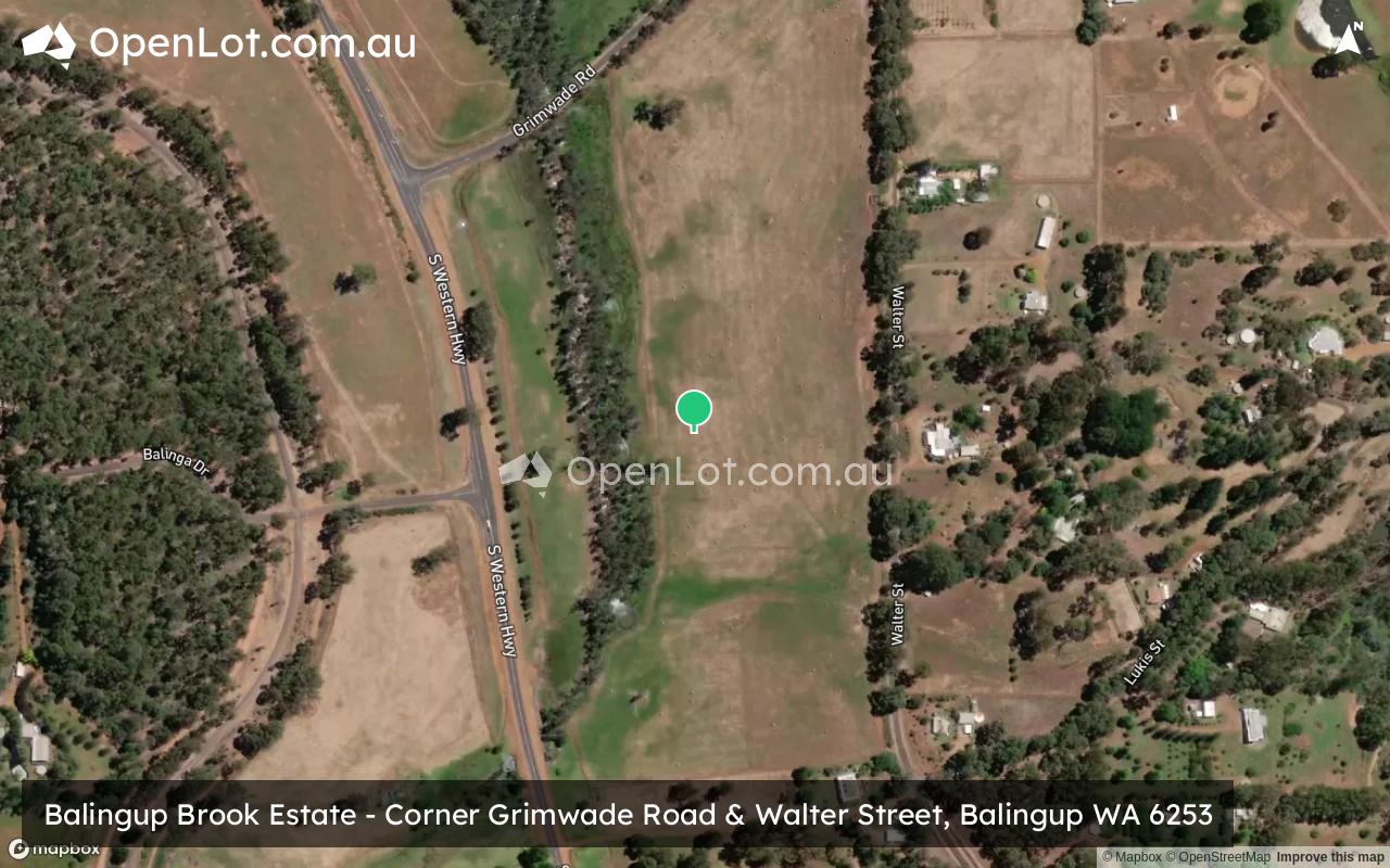 Satellite image for Balingup Brook Estate - Corner Grimwade Road & Walter Street, Balingup WA 6253