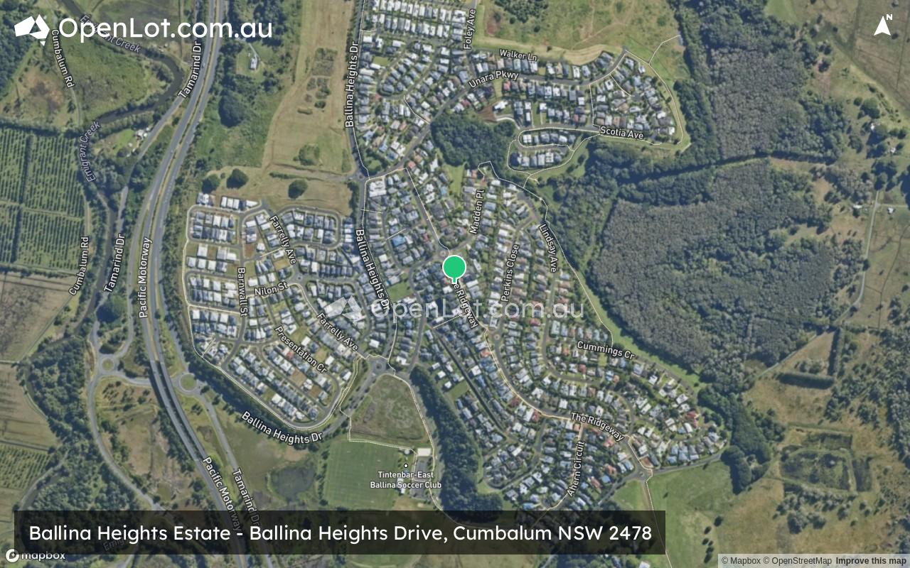 Satellite image for Ballina Heights Estate - Ballina Heights Drive, Cumbalum NSW 2478