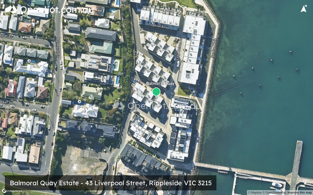Satellite image for Balmoral Quay Estate - 43 Liverpool Street, Rippleside VIC 3215