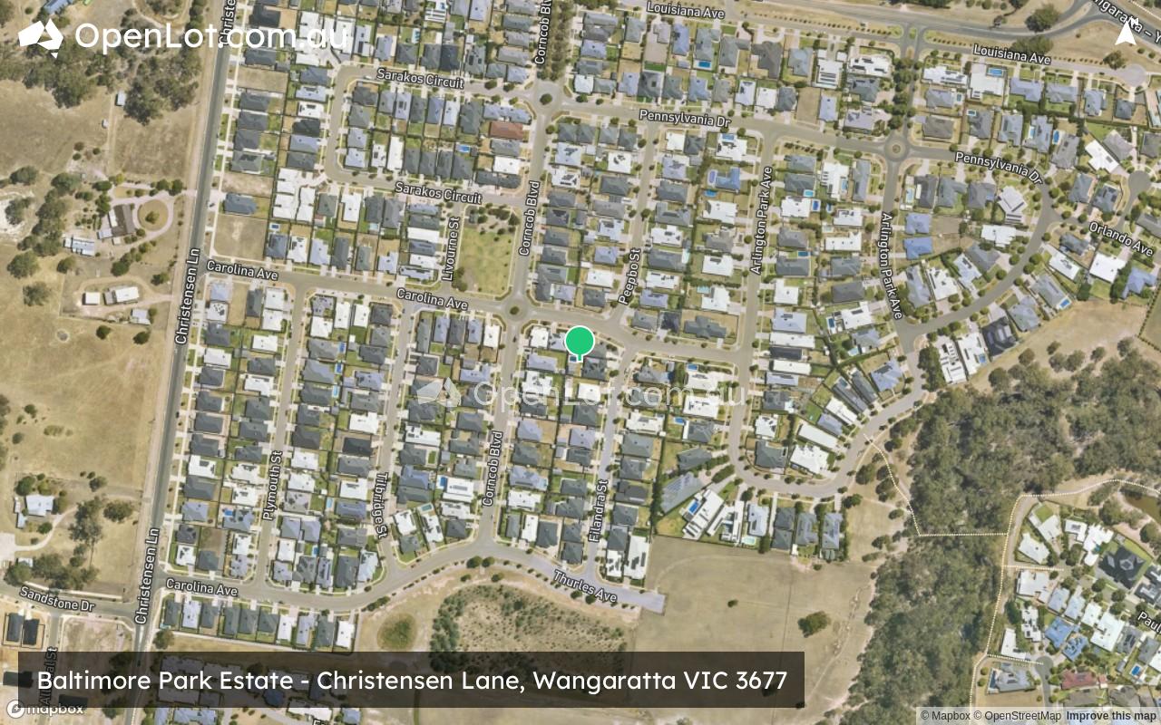 Satellite image for Baltimore Park Estate - Christensen Lane, Wangaratta VIC 3677