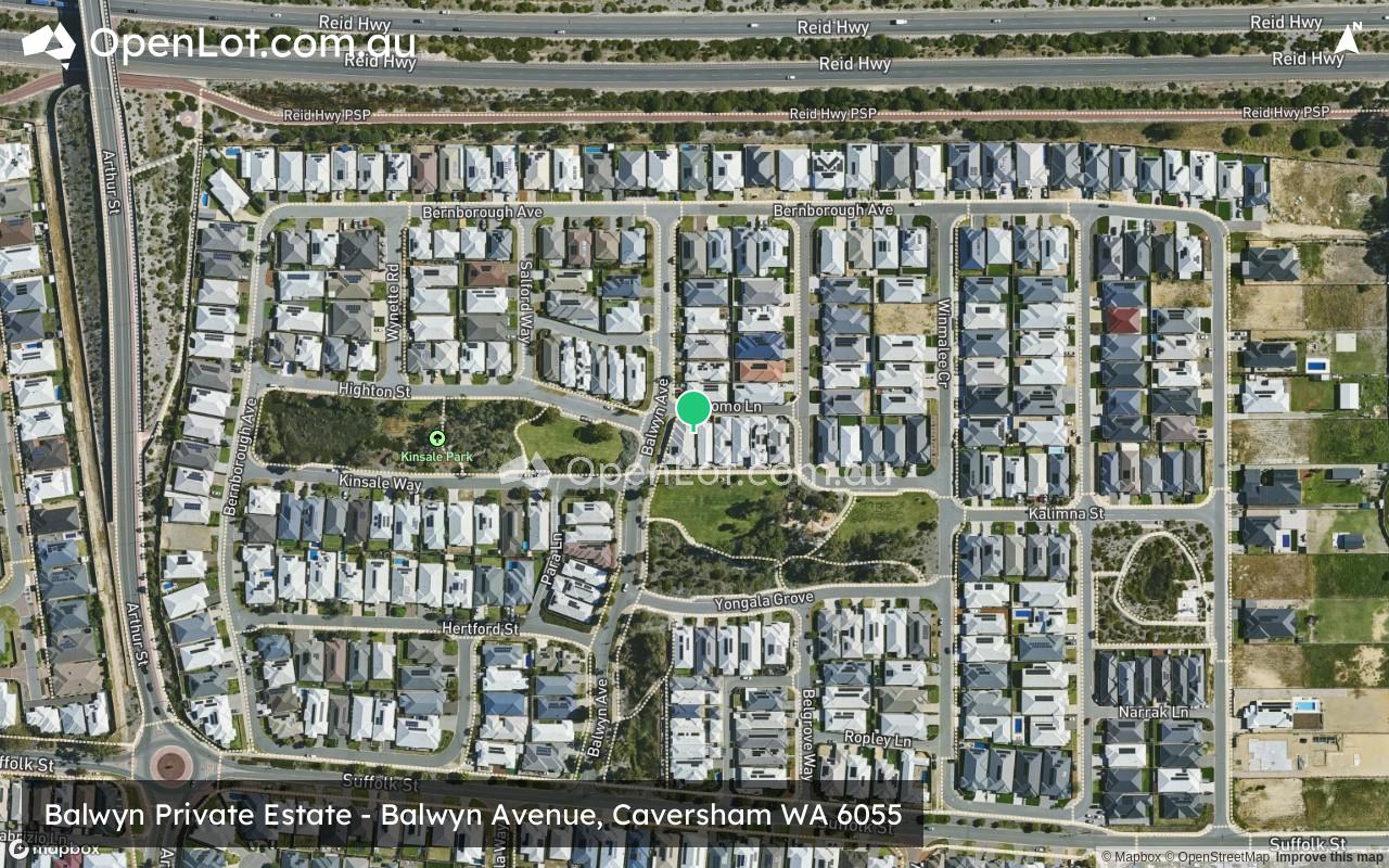 Satellite image for Balwyn Private Estate - Balwyn Avenue, Caversham WA 6055
