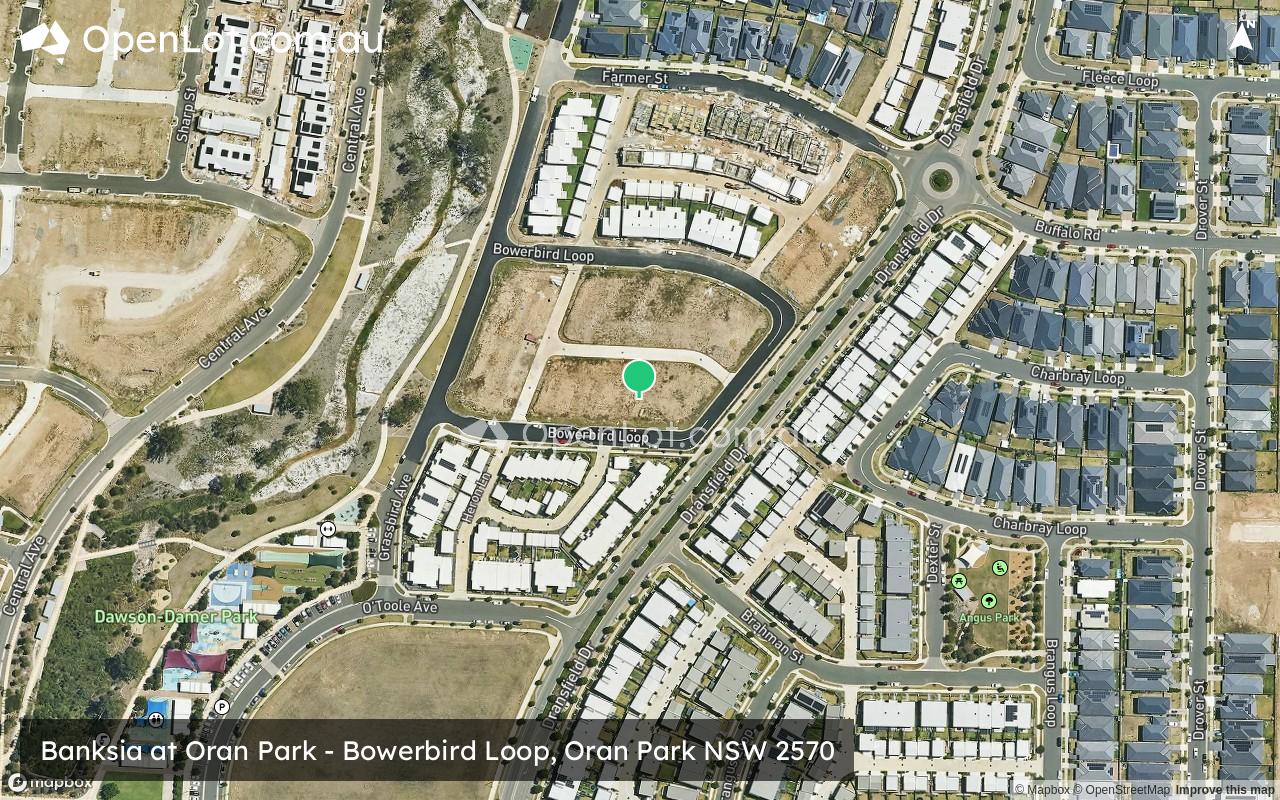 Satellite image for Banksia at Oran Park - Bowerbird Loop, Oran Park NSW 2570