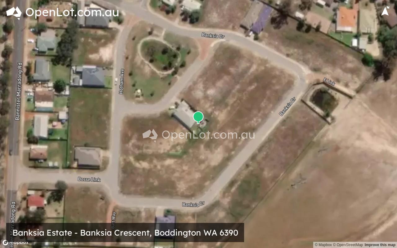 Satellite image for Banksia Estate - Banksia Crescent, Boddington WA 6390