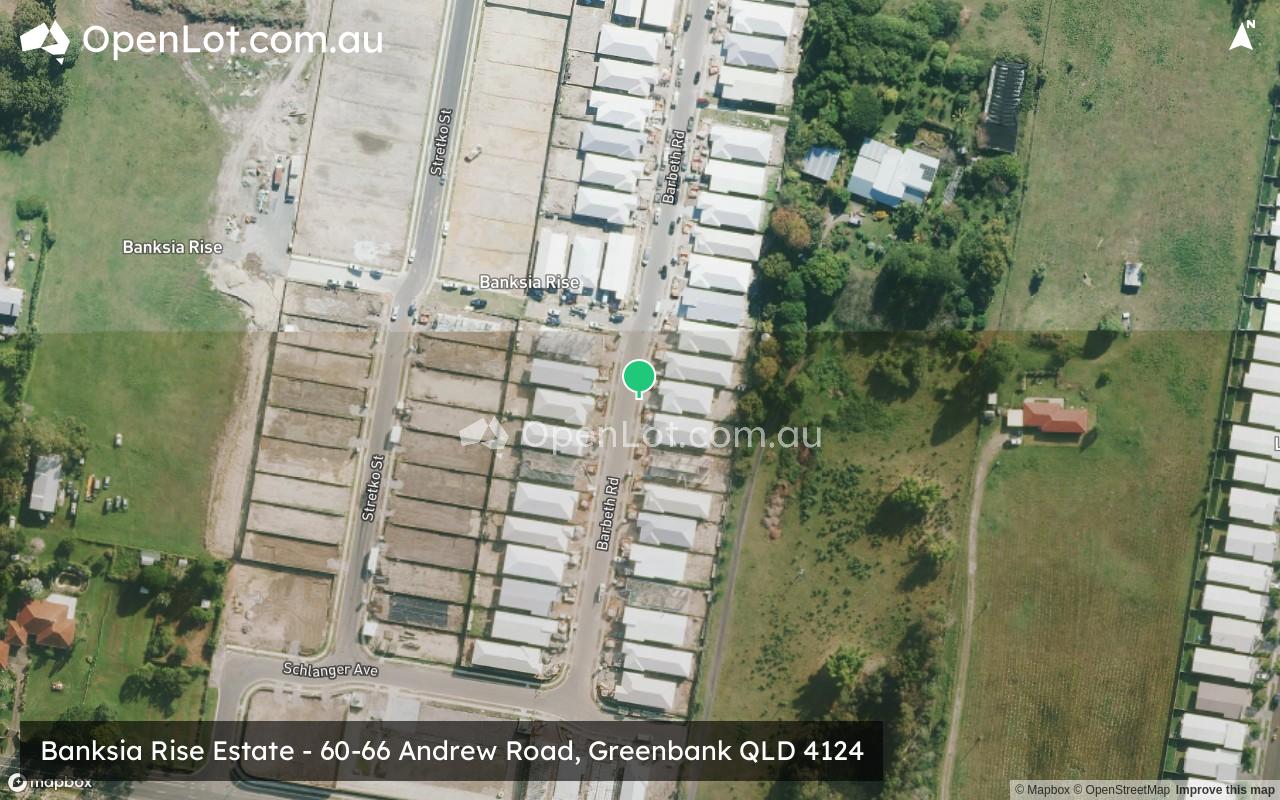 Satellite image for Banksia Rise Estate - 60-66 Andrew Road, Greenbank QLD 4124