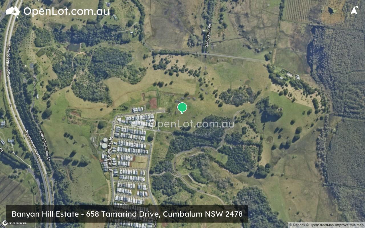 Satellite image for Banyan Hill Estate - 658 Tamarind Drive, Cumbalum NSW 2478