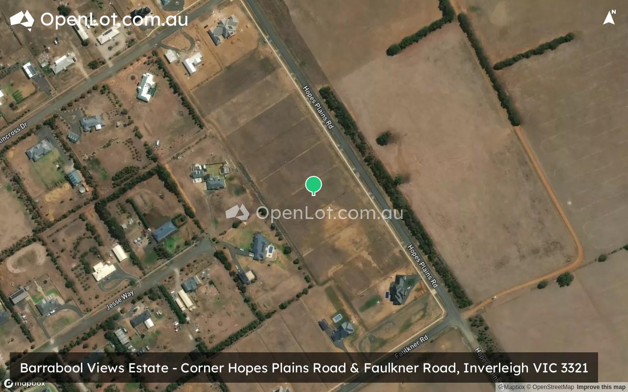 Satellite image for Barrabool Views Estate - Corner Hopes Plains Road & Faulkner Road, Inverleigh VIC 3321