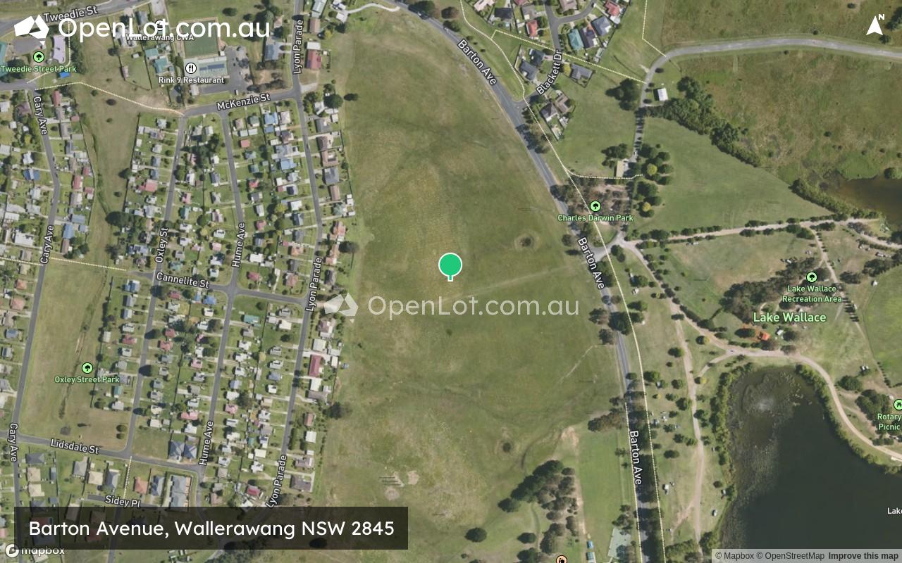 Satellite image for Barton Avenue, Wallerawang NSW 2845