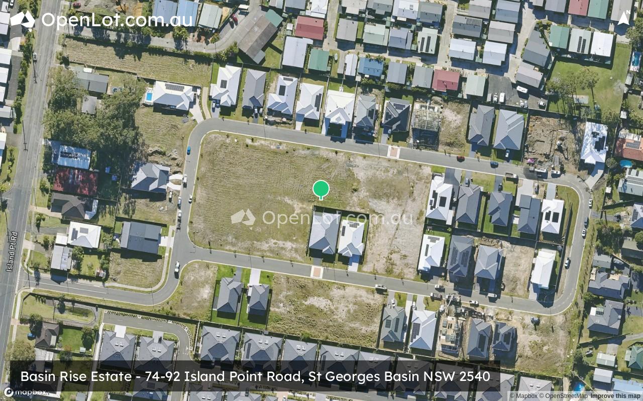 Satellite image for Basin Rise Estate - 74-92 Island Point Road, St Georges Basin NSW 2540