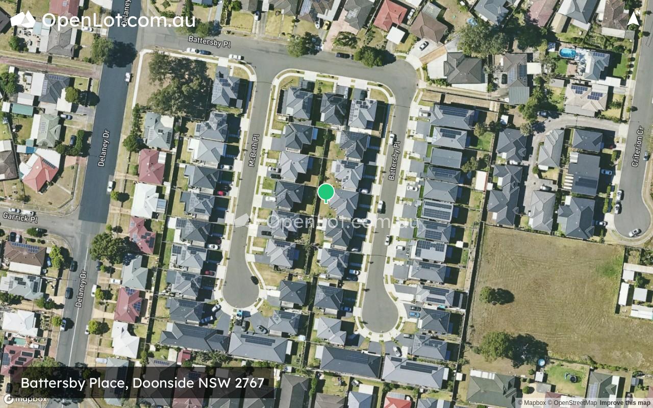Satellite image for Battersby Place, Doonside NSW 2767