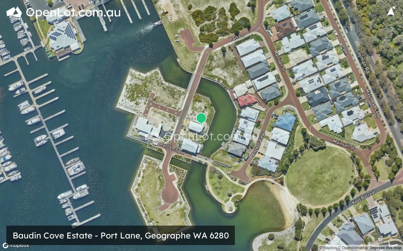 Satellite image for Baudin Cove Estate - Port Lane, Geographe WA 6280