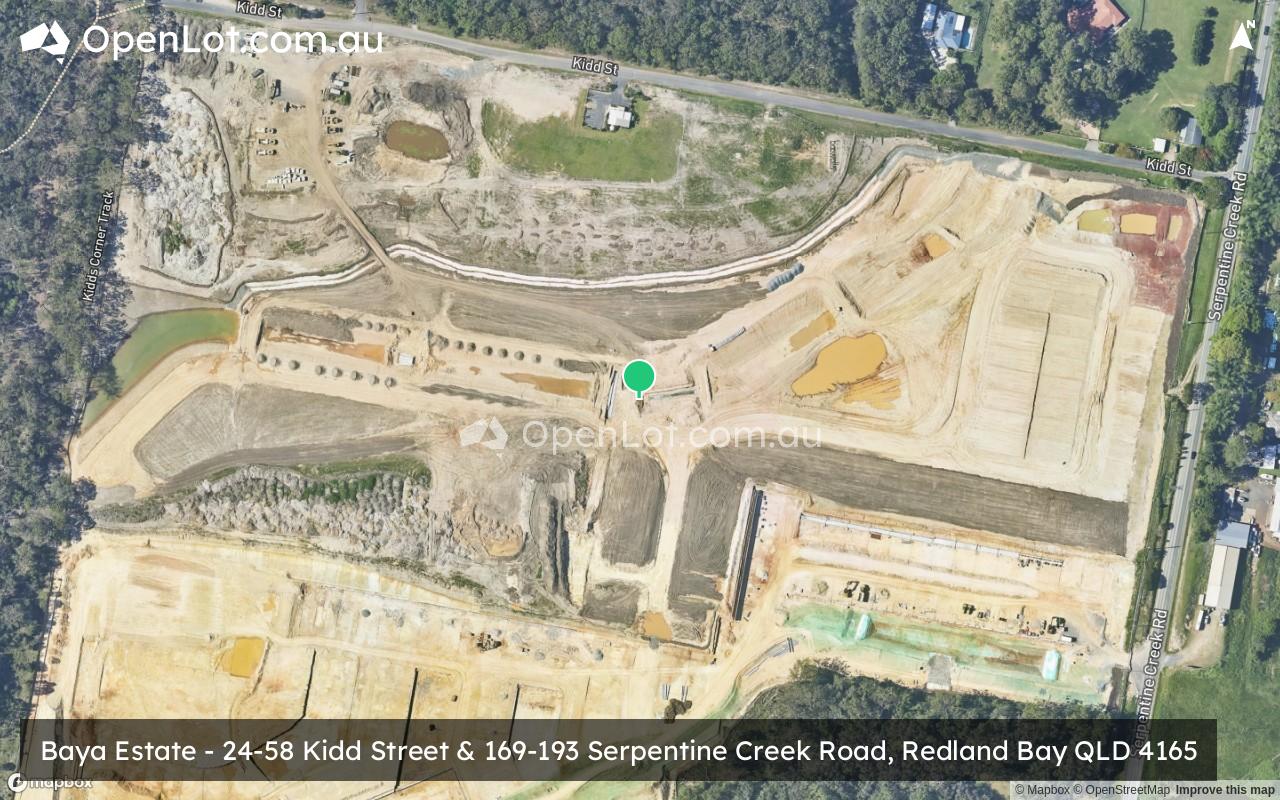 Satellite image for Baya Estate - 24-58 Kidd Street & 169-193 Serpentine Creek Road, Redland Bay QLD 4165
