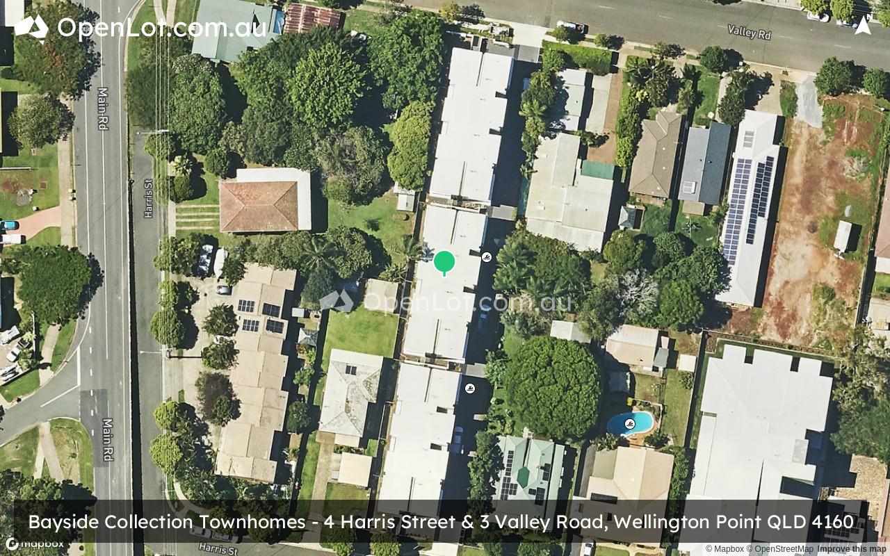 Satellite image for 4 Harris Street & 3 Valley Road, Wellington Point QLD 4160
