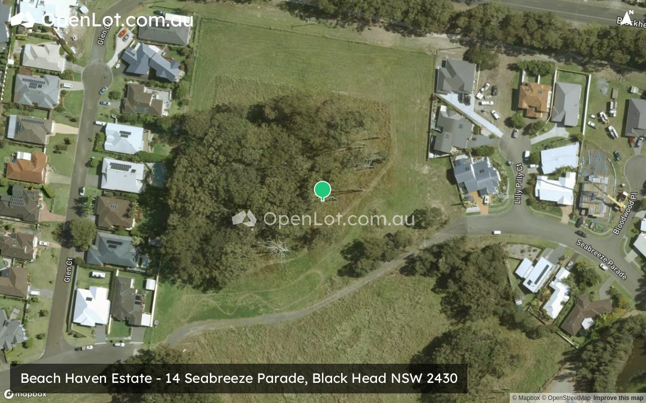 Satellite image for Beach Haven Estate - 14 Seabreeze Parade, Black Head NSW 2430