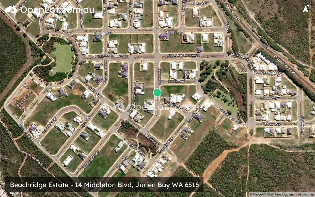 Satellite image for Beachridge Estate - 14 Middleton Blvd, Jurien Bay WA 6516