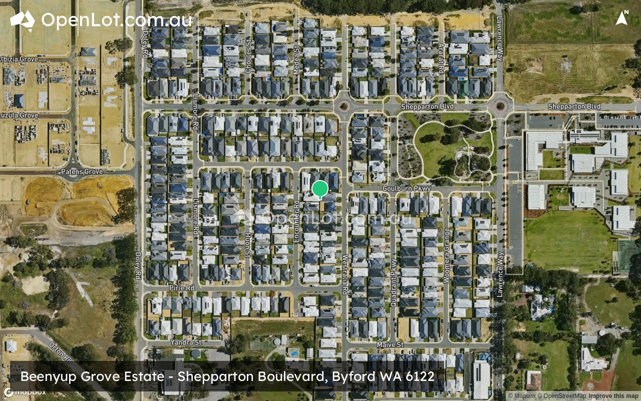 Satellite image for Beenyup Grove Estate - Shepparton Boulevard, Byford WA 6122