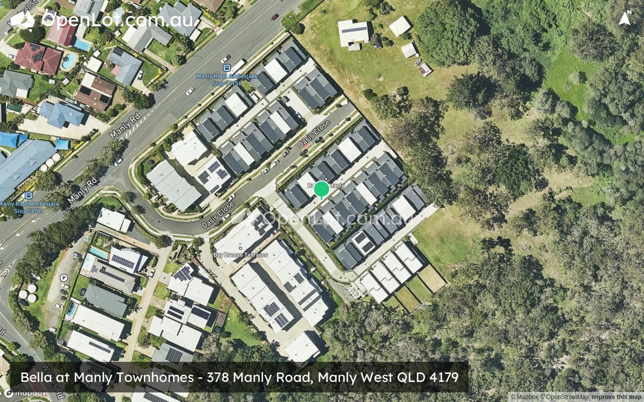 Satellite image for Bella at Manly Townhomes - 378 Manly Road, Manly West QLD 4179