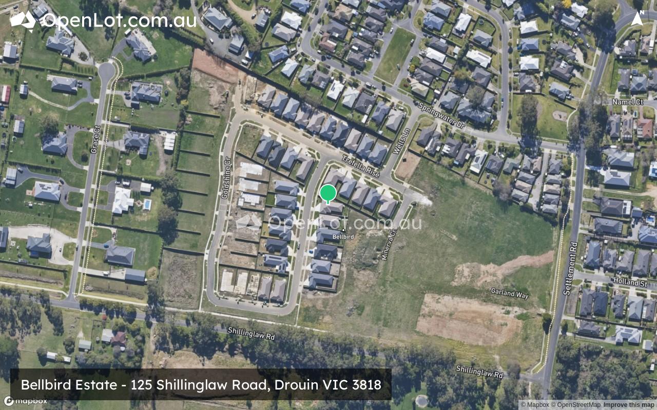 Satellite image for Bellbird Estate - 125 Shillinglaw Road, Drouin VIC 3818