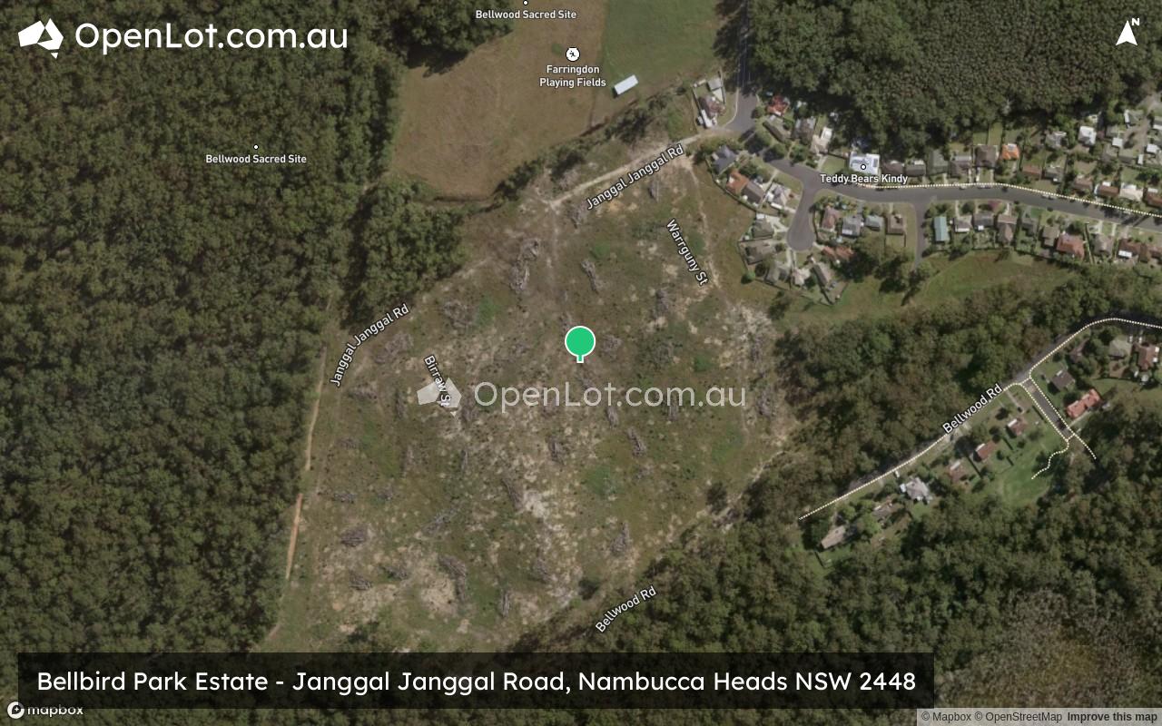 Satellite image for Bellbird Park Estate - Janggal Janggal Road, Nambucca Heads NSW 2448