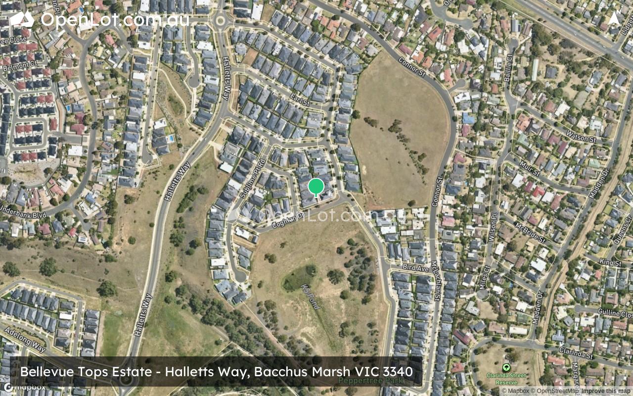 Satellite image for Bellevue Tops Estate - Halletts Way, Bacchus Marsh VIC 3340