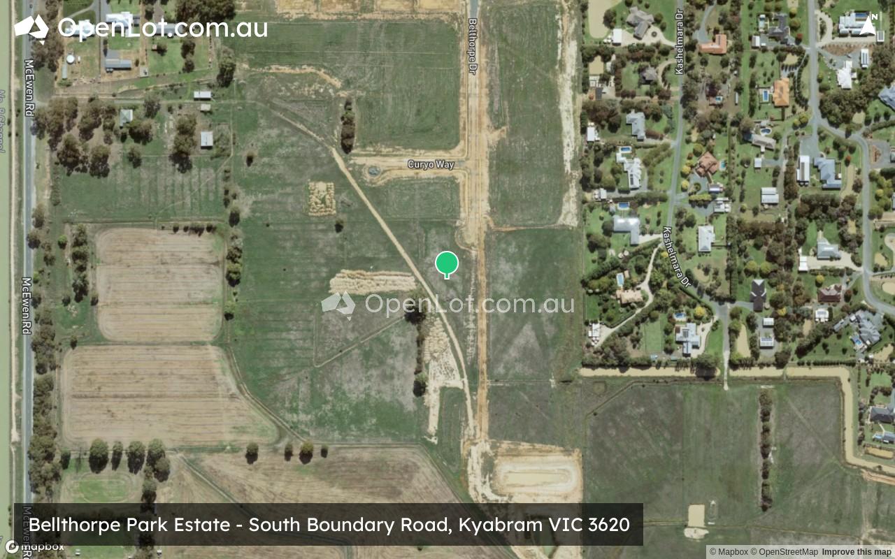 Satellite image for Bellthorpe Park Estate - South Boundary Road, Kyabram VIC 3620