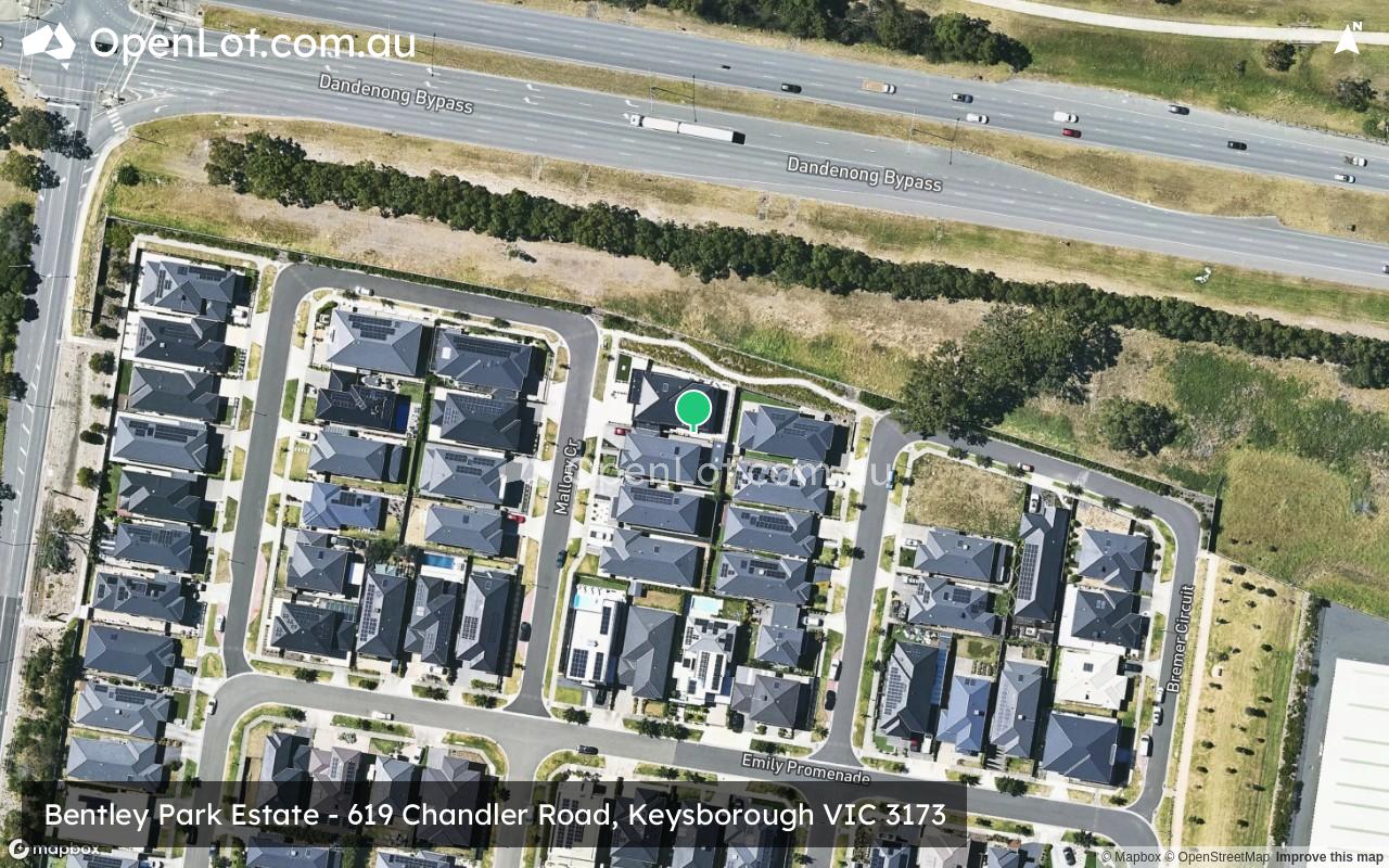 Satellite image for Bentley Park Estate - 619 Chandler Road, Keysborough VIC 3173