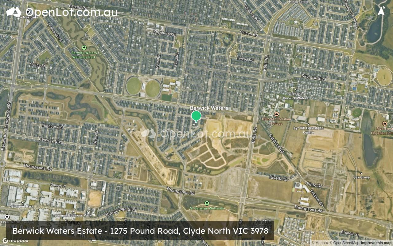 Satellite image for Berwick Waters Estate - 1275 Pound Road, Clyde North VIC 3978
