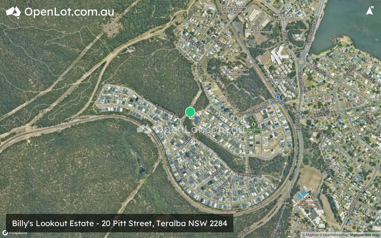 Satellite image for Billy's Lookout Estate - 20 Pitt Street, Teralba NSW 2284