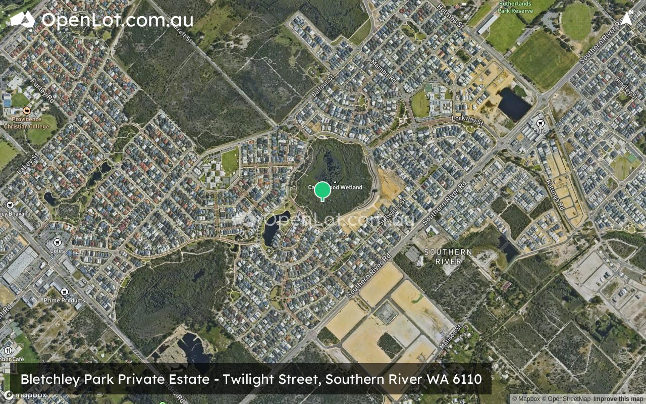 Satellite image for Bletchley Park Private Estate - Twilight Street, Southern River WA 6110