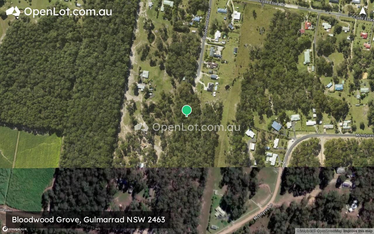 Satellite image for Bloodwood Grove, Gulmarrad NSW 2463