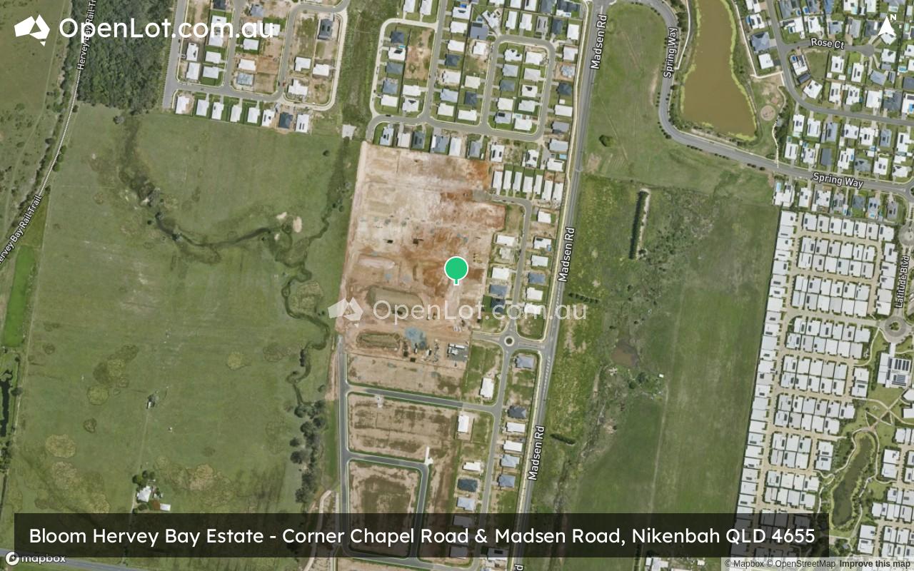 Satellite image for Bloom Hervey Bay Estate - Corner Chapel Road & Madsen Road, Nikenbah QLD 4655