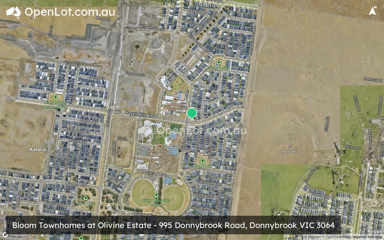 Satellite image for Bloom Townhomes at Olivine Estate - 995 Donnybrook Road, Donnybrook VIC 3064