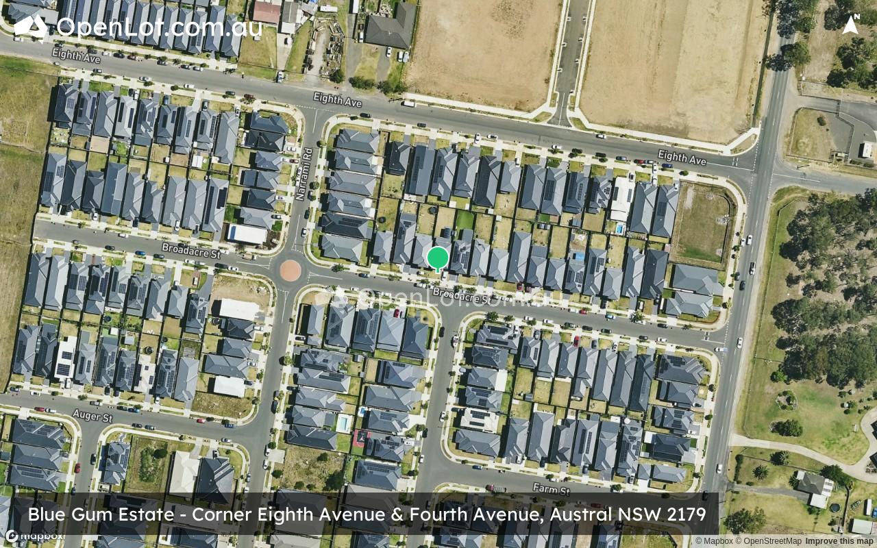 Satellite image for Blue Gum Estate - Corner Eighth Avenue & Fourth Avenue, Austral NSW 2179