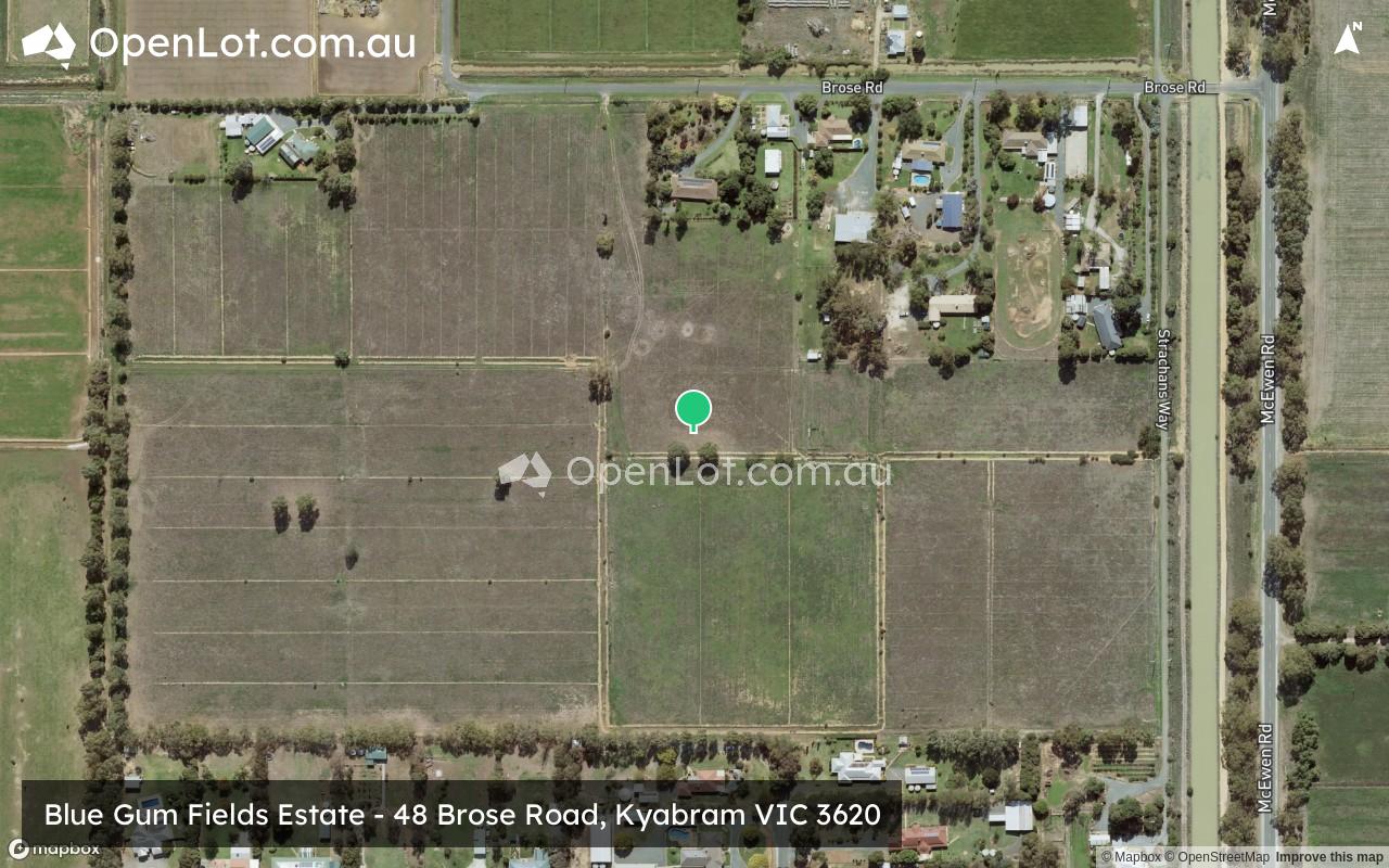 Satellite image for Blue Gum Fields Estate - 48 Brose Road, Kyabram VIC 3620