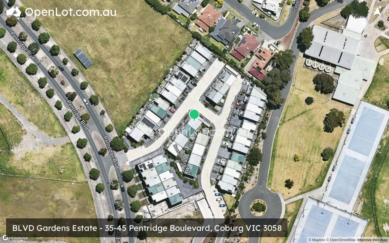 Satellite image for BLVD Gardens Estate - 35-45 Pentridge Boulevard, Coburg VIC 3058
