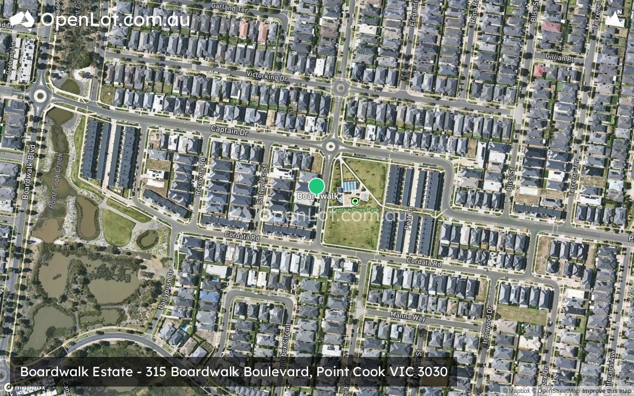 Satellite image for Boardwalk Estate - 315 Boardwalk Boulevard, Point Cook VIC 3030