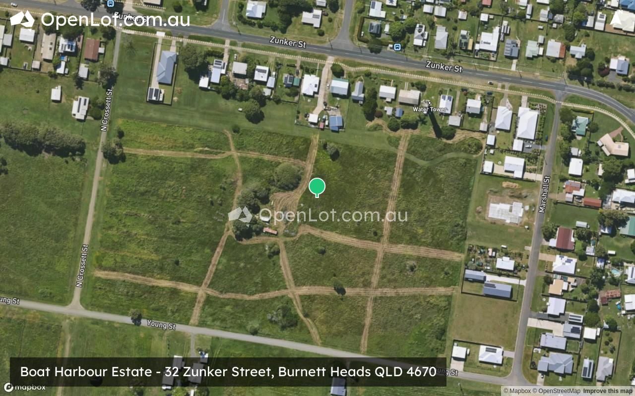 Satellite image for Boat Harbour Estate - 32 Zunker Street, Burnett Heads QLD 4670