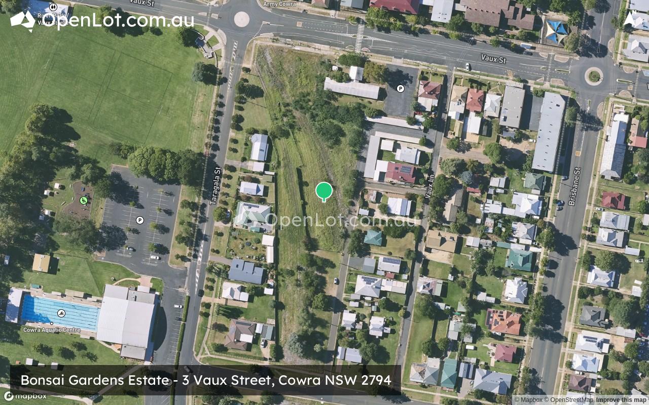 Satellite image for Bonsai Gardens Estate - 3 Vaux Street, Cowra NSW 2794