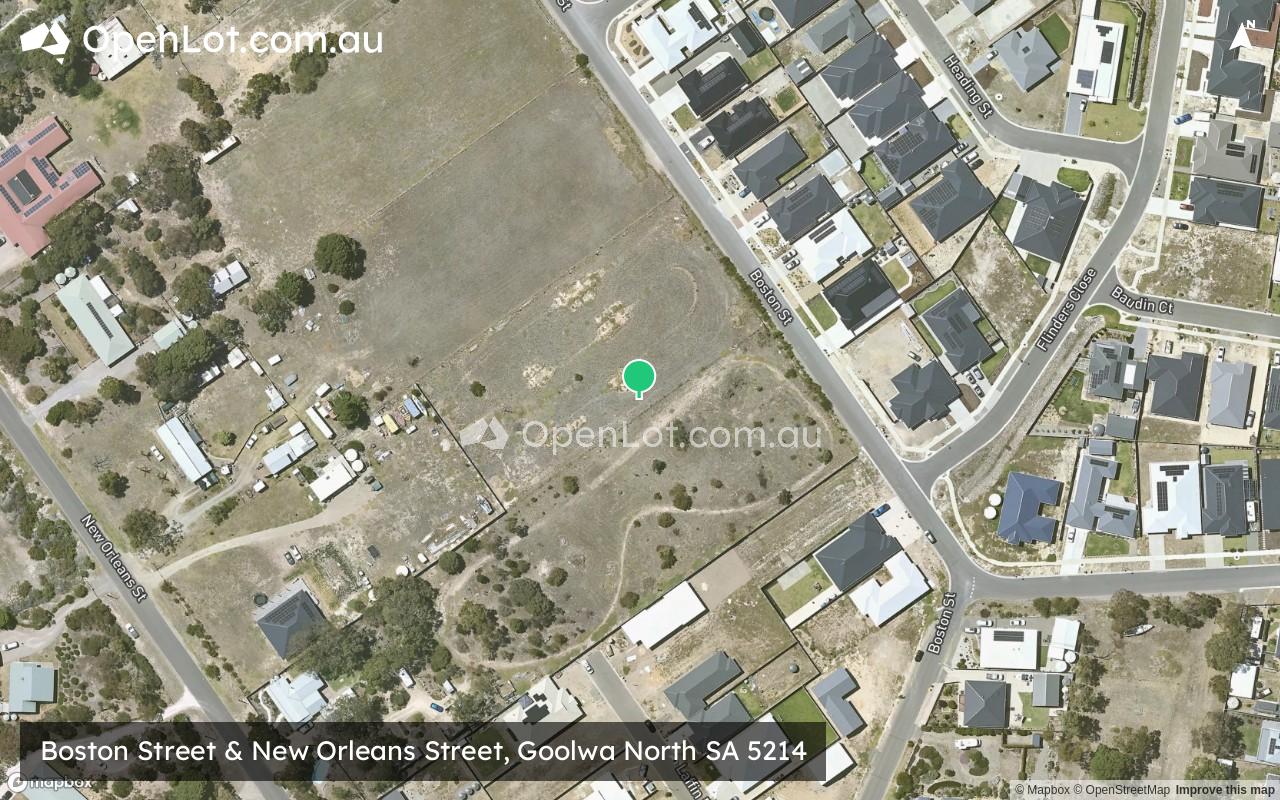 Satellite image for Boston Street & New Orleans Street, Goolwa North SA 5214