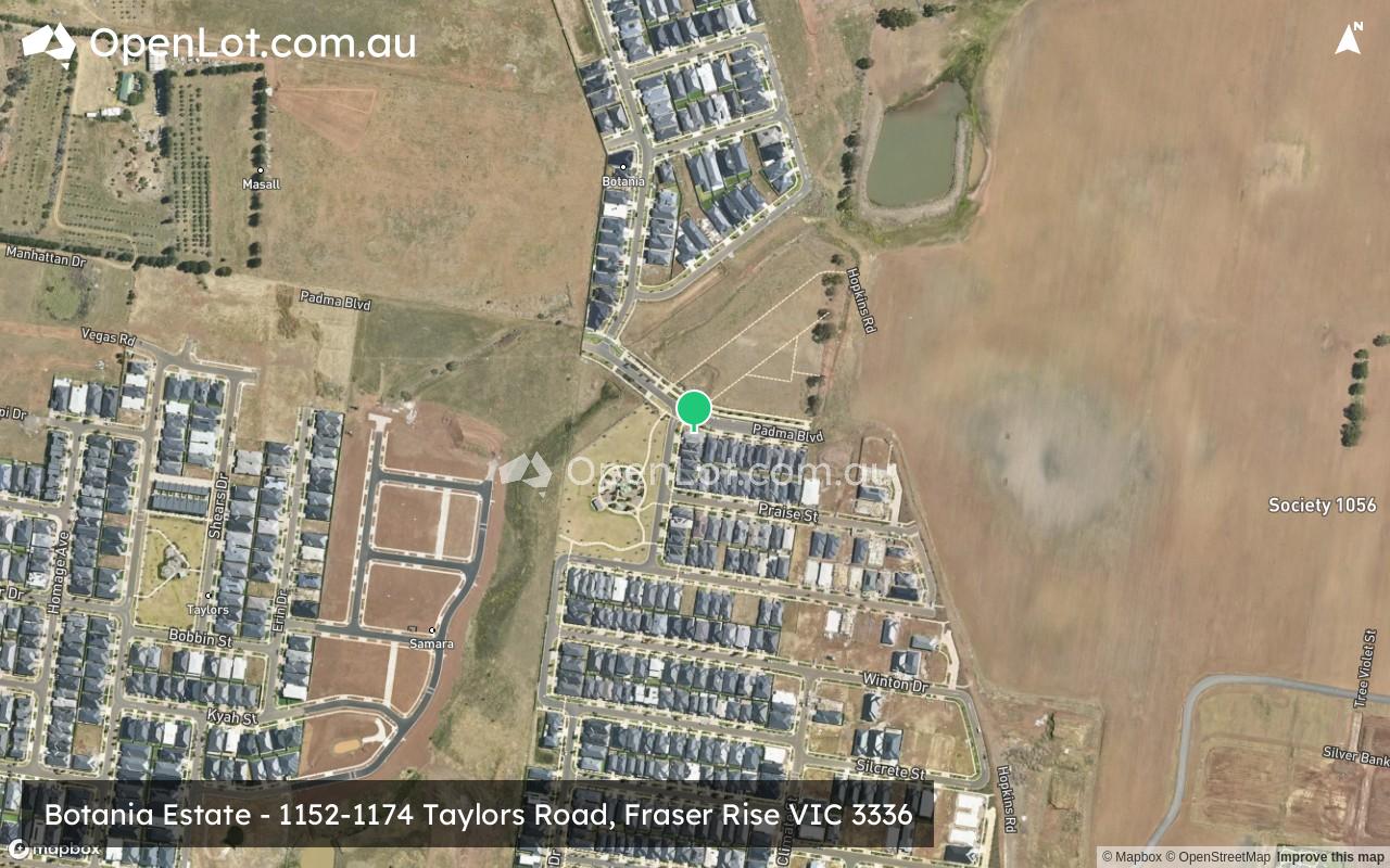 Satellite image for Botania Estate - 1152-1174 Taylors Road, Fraser Rise VIC 3336